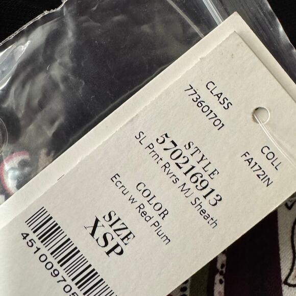 WHBM Petite Reversible Printed Sleeveless Sheath Dress Size XSP NWT - Picture 8 of 9